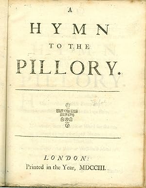 Image du vendeur pour A HYMN TO THE PILLORY. mis en vente par Christopher Edwards ABA ILAB