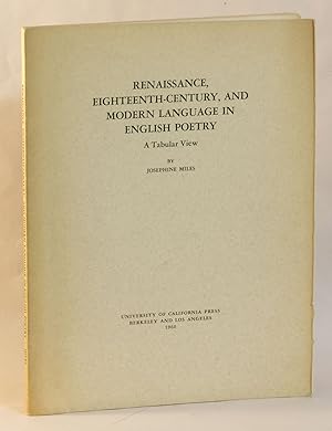 Renaissance, Eighteenth-Century, and Modern Language in English Poetry