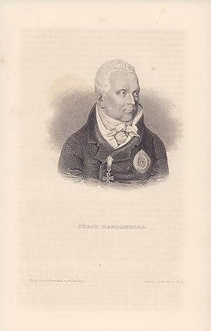 Seller image for Fürst Hardenberg. Stahlstich von 1841. for sale by ANTIQUARIAT Franke BRUDDENBOOKS