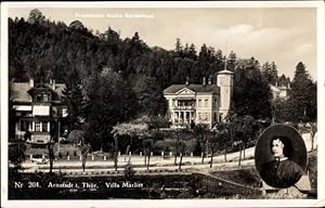 Bild des Verkufers fr Ansichtskarte / Postkarte Arnstadt in Thringen, Villa Marlitt, Gartenhaus von Wilhelm Friedemann Bach, Portrait zum Verkauf von akpool GmbH