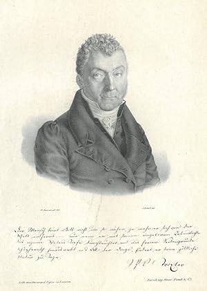 Bild des Verkufers fr TROXLER, Ignaz Paul Vital (1780 - 1866). Brustbild nach halbrechts des Schweizer Philosphen, Arzt und Politikers. Darunter Zitat. zum Verkauf von Peter Bierl Buch- & Kunstantiquariat Inh.: Andrea Bierl