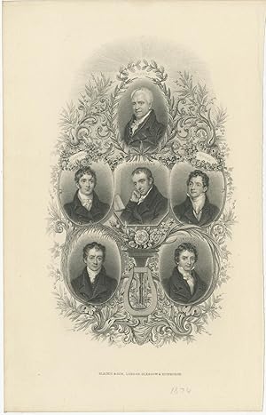 Antique Portrait of Crabbe, Campbell, Wordsworth & Others (1874)