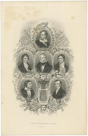 Antique Portrait of Byron, Southey, Montgomery & Others (1874)