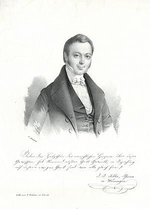 TOBLER, Johann Jakob (1808 - 1882). Brustbild nach halbrechts des Schweizer Pfarrers mit einem Zi...