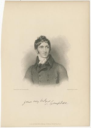 Antique Portrait of Thomas Campbell by Finden (1834)