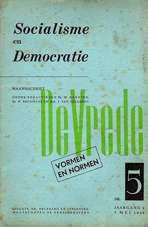 Immagine del venditore per De overwinning over het Duits-nationalisme in verband met de komende vrede. In: 'Socialisme en Democratie', Maandschrift der Sociaal-Democratische Arbeiderspartij, Jg.2, No.5, 7 mei 1940 (!). venduto da Rdner Versandantiquariat