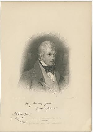 Antique Portrait of Walter Scott by Finden (1833)