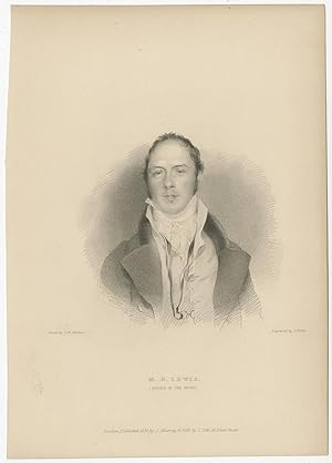 Antique Portrait of M.G. Lewis by Hollis (1834)