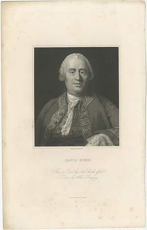 Antique Portrait of David Hume by Holl (c.1860)