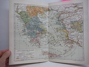 Meyers Antique Colored Map of ALT-GRIECHENLAND (1890)