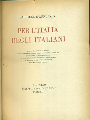 Immagine del venditore per Per l'Italia degli Italiani venduto da Miliardi di Parole