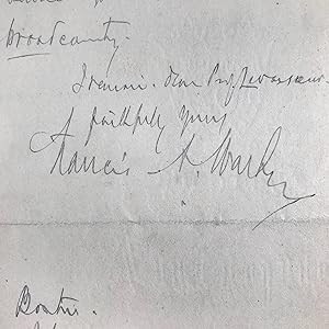 Immagine del venditore per Lettre de l'conomiste amricain et prsident du MIT, Francis Amasa Walker venduto da Traces Ecrites