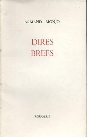 Bild des Verkufers fr Dires brefs. zum Verkauf von Librairie Et Ctera (et caetera) - Sophie Rosire