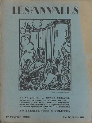 Seller image for Les Annales politiques et littraires N 2327 : Henri Braud - Maurice Bedel - Francis Carco - Jacques Seydoux - J. Mortane - Colette. 1er fvrier 1929. for sale by Librairie Et Ctera (et caetera) - Sophie Rosire