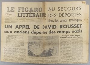 Le Figaro littéraire N° 186. Appel de David Rousset pour les déportés des camps soviétiques 12 n...