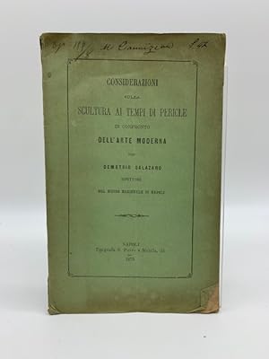 Considerazioni sulla scultura ai tempi di Pericle in confronto dell'arte moderna