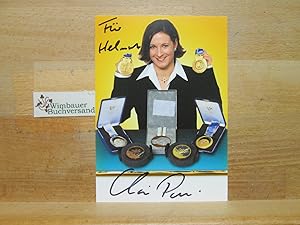 Original Autogramm Claudia Pechstein Eisschnelllauf /// Autogramm Autograph signiert signed signee