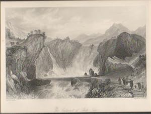 Bild des Verkufers fr Cataract of Ting-hoo, or the Tripod Lake. [China Antique Print]. zum Verkauf von Asia Bookroom ANZAAB/ILAB