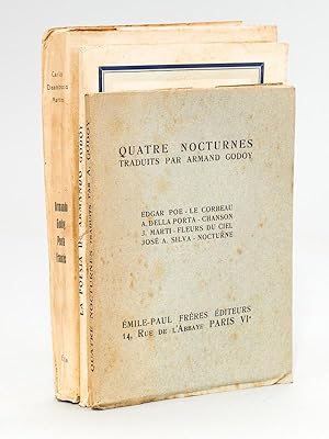 Imagen del vendedor de Quatre Nocturnes traduits par Armand Godoy [ Livre ddicac par l'auteur ] [ Avec : ] Armando Godoy, Poeta Frances. El hombre - Ritmismo - Musicismo - Misticismo [ Avec : ] La Poesia de Armando Godoy [ Livre ddicac par l'auteur ] a la venta por Librairie du Cardinal