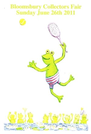 Frogs Playing Tennis Orchestra 2x Frog Advertising Postcard s