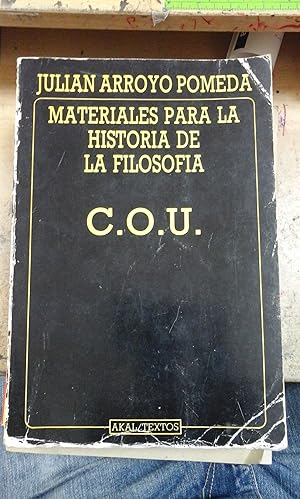 Imagen del vendedor de MATERIALES PARA LA HISTORIA DE LA FILOSOFA C.O.U. (Madrid, 1987) a la venta por Multilibro