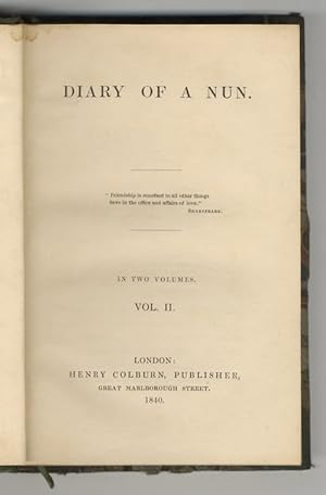 Diary of a Nun. In two volumes. Vol. II.