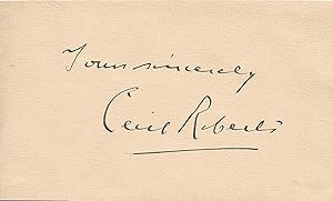 card with autograph signature of Cecil Roberts