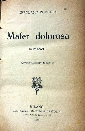 Immagine del venditore per Mater dolorosa venduto da Libreria M. T. Cicerone