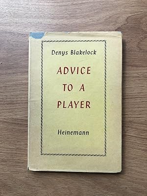 Seller image for ADVICE TO A PLAYER Letters to a Young Actor for sale by Old Hall Bookshop, ABA ILAB PBFA BA