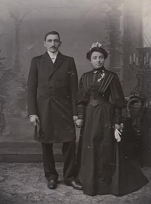 Seller image for France Lille Couple portrait Old Cabinet Photo Quinot 1890 for sale by Bits of Our Past Ltd