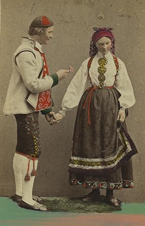 Seller image for Norway Hitterdal Couple Summer Traditional Fashion Old CDV Photo Eurenius 1868 for sale by Bits of Our Past Ltd