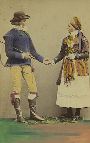 Seller image for Sweden Newly Married Couple Traditional Fashion Old CDV Photo Eurenius 1868 for sale by Bits of Our Past Ltd