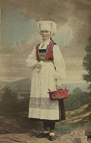 Seller image for Sweden Scania Herrestad Woman Traditional Costume Old CDV Photo Eurenius 1868 for sale by Bits of Our Past Ltd