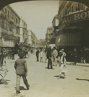 Algerie Oran modern street Au Bon Marche Stereo Photo Stereoview HC White 1900