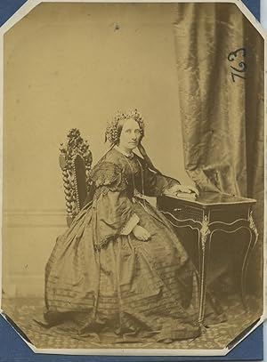 Image du vendeur pour France Paris Woman Portrait Second Empire Fashion Old Photo Persus 1855 mis en vente par Bits of Our Past Ltd
