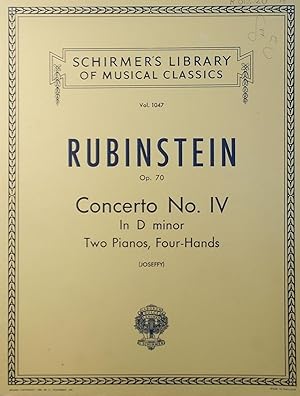 Concerto No.IV (4th Piano Concerto), Op.70, Two Pianos, Four Hands, ed. Joseffy (1 copy)