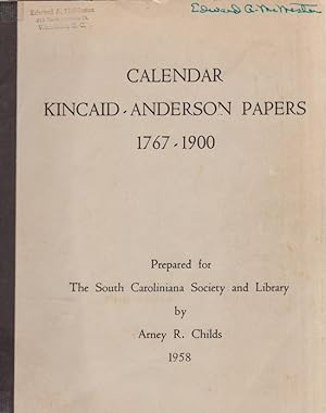 Immagine del venditore per Calendar Kincaid-Anderson Papers 1767-1900 venduto da Americana Books, ABAA