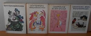 Image du vendeur pour GEDANKEN BEIM SOMMERREGEN. Hrsg. Horst Hammitzsch. Mit 7 farbigen Tafeln. Band 30 ; GESPRCHE IN DER SAUNA - Hrsg. Albrecht Knaus. Ill. Claus Arnold, Band 14 ; DAS KRATZBRSTCHEN. Hrsg. Erich Seemann, 1 farbige Ill. Band 41; DAS LICHTENBERG SEEMNNCHEN Hrsg. Peter Paul Althaus (Nachwort), 8 farb. Bilder v. Asta Ruth-Soffner, Band 12. mis en vente par Versandantiquariat Gebraucht und Selten