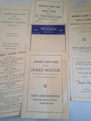 Montgomery AL Concert Course Lot, 1947 - 1948 Season, Sidney Lanier Auditorium.