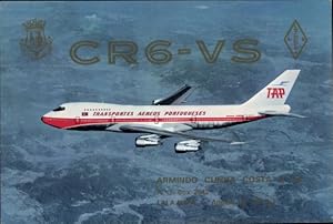 Bild des Verkufers fr Ansichtskarte / Postkarte Portugiesisches Passagierflugzeug, Boeing 747 B, TAP, Funkerkarte, CR6 VS zum Verkauf von akpool GmbH