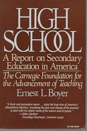 Seller image for High School: A Report on Secondary Education in America/the Carnegie Foundation for the Advancement of Teaching for sale by Bookfeathers, LLC