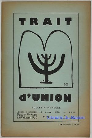 Imagen del vendedor de Trait d'Union n28 a la venta por Librairie du Bassin