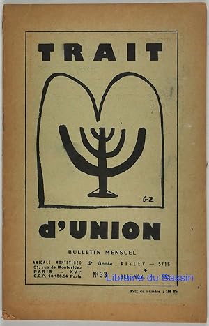 Imagen del vendedor de Trait d'Union n33 a la venta por Librairie du Bassin