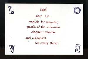 1985 handstamped greeting card