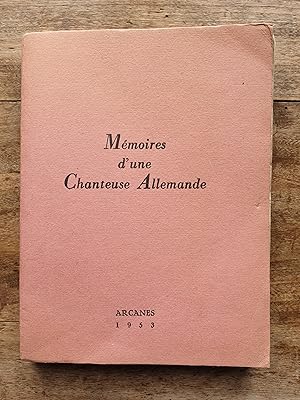Seller image for Mmoires d'une chanteuse allemande (Memoiren einer Soengerin) for sale by CORSEAUX Pascal