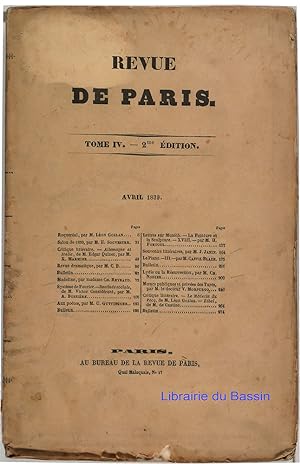 Revue de Paris Tome IV