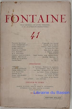 Fontaine Revue mensuelle des Lettres françaises et de la Littérature internationale n°41