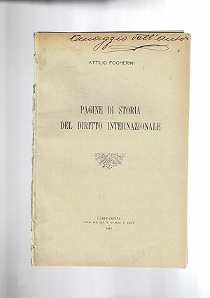 Seller image for Pagine di storia del diritto internazionale: di un medico condizione principale d'una convenzione d'armistizio fra la Persia e l'impero romano d'oriente. for sale by Libreria Gull