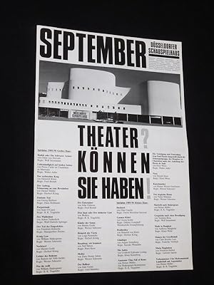 Bild des Verkufers fr Dsseldorfer Schauspielhaus, Spielzeit 1989/90, September 1989 [Theaterzeitung] zum Verkauf von Fast alles Theater! Antiquariat fr die darstellenden Knste