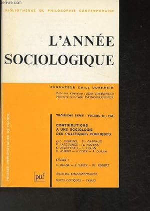 Seller image for L'anne sociologique- troisime srie, vol. 40- 1990- Bibliothque de philosophie contemporaine. for sale by Le-Livre